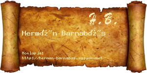 Hermán Barnabás névjegykártya